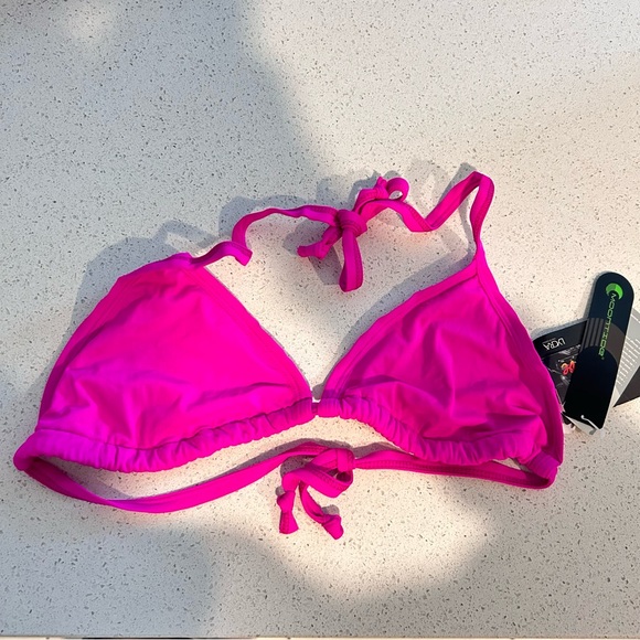 NEW Moontide Swimwear Bikini Top UK 10 Triangle String Swim Fuchsia Unpadded - Picture 2 of 12